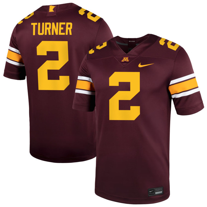 Minnesota Golden Gophers #2 A.J. Turner 2025 Maroon Nike F.U.S.E. Liminted Football Game Jersey