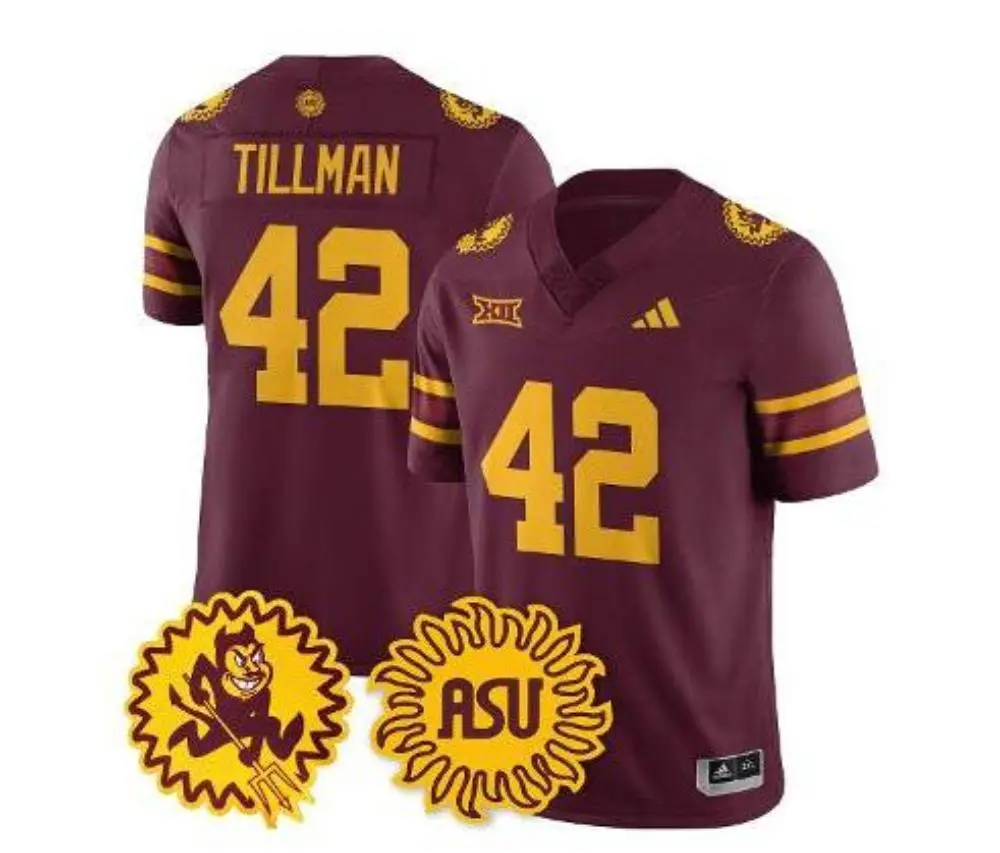 Arizona State Sun Devils #42 Pat Tillman Maroon 1975 Throwback Football Jersey