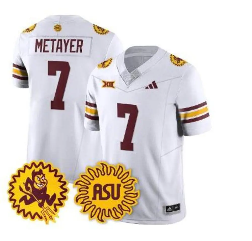 Arizona State Sun Devils #7 Chamon Metayer White 1975 Throwback Football Jersey