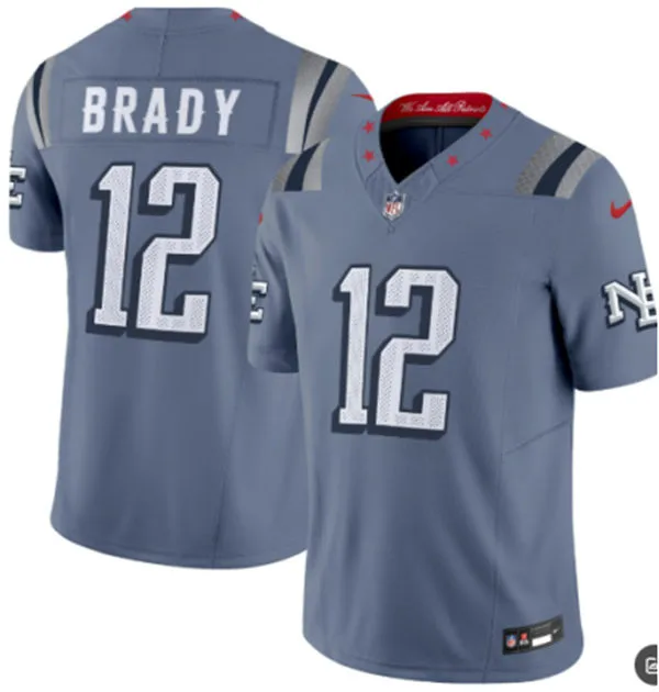 Mens New England Patriots #12 Tom Brady Storm Blue Rivalries Collection F.U.S.E. Limited Jersey