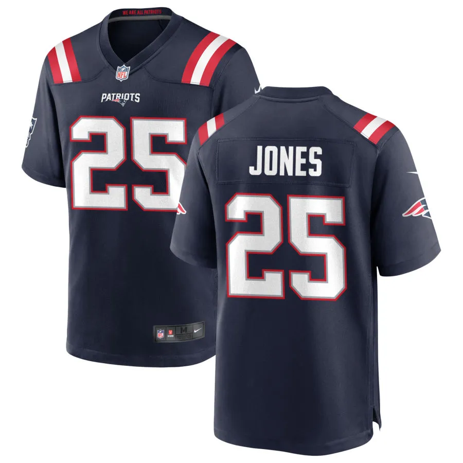 Mens New England Patriots #25 Marcus Jones Nike Navy Vapor F.U.S.E. Limited Jersey