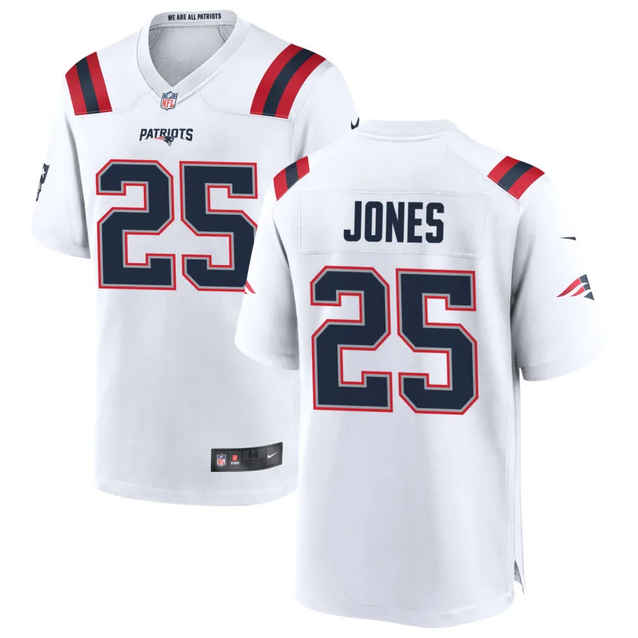 Mens New England Patriots #25 Marcus Jones Nike White Vapor F.U.S.E. Limited Jersey