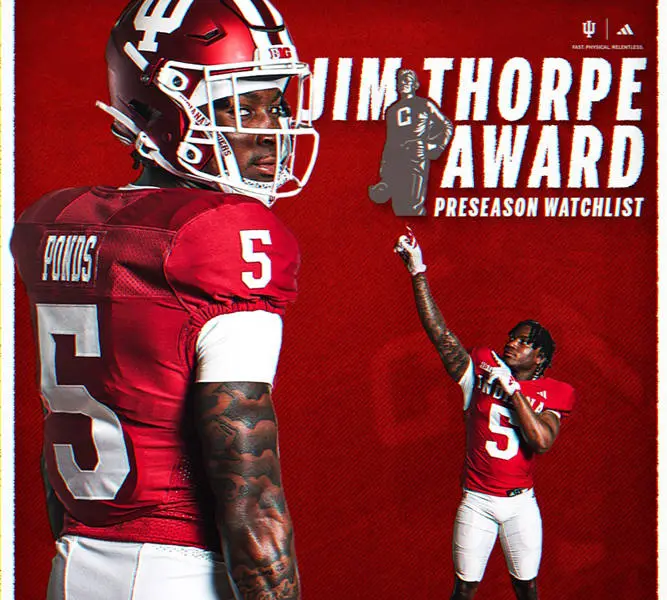 Indiana Hoosiers #5 D'Angelo Ponds Crimson Indiana Football Game Jersey