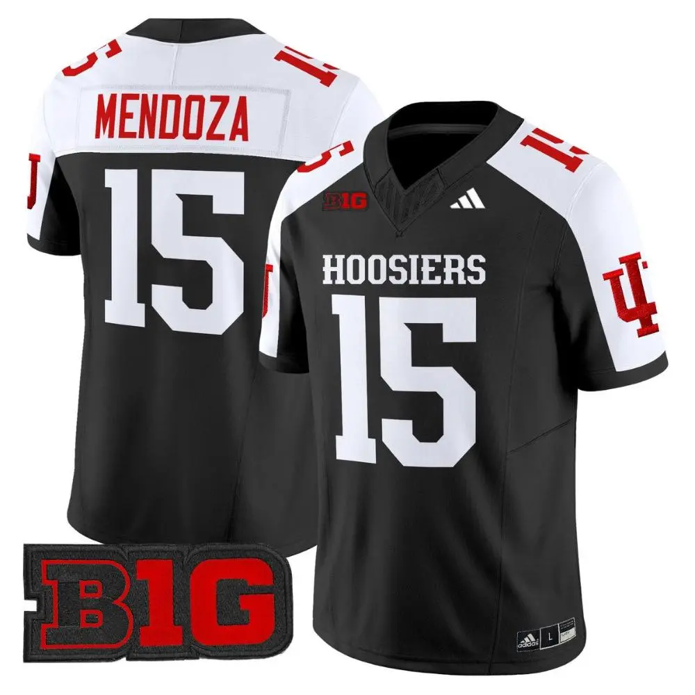 Indiana Hoosiers #15 Fernando Mendoza Black White Gratitude Limited Football Jersey