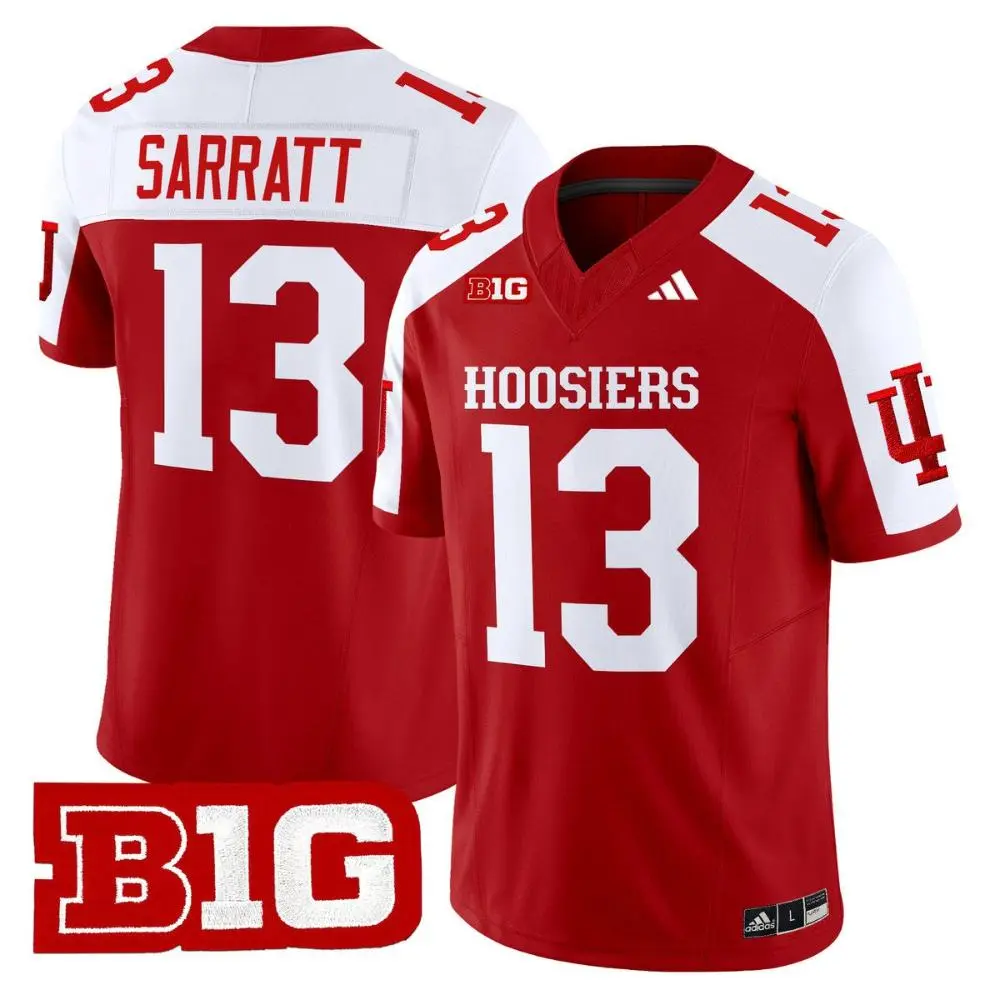 Indiana Hoosiers #13 Elijah Sarratt Crimson White Gratitude Limited Football Jersey