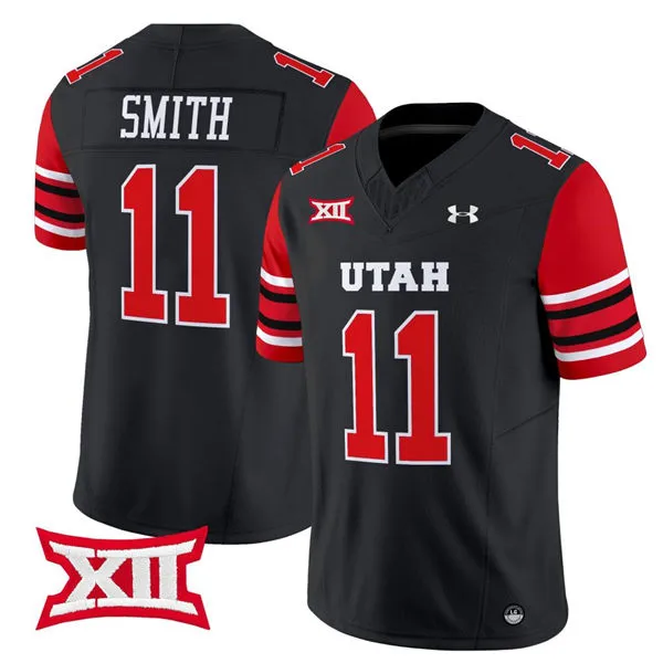 Utah Utes #11 Alex Smith 2025 XII Black College Football Game Jersey