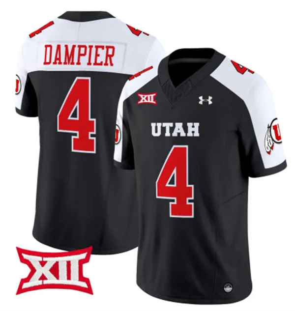 Utah Utes #4 Devon Dampier Black White Gratitude Limited Football Jersey