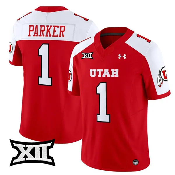 Utah Utes #1 Wayshawn Parker Red White Gratitude Limited Football Jersey