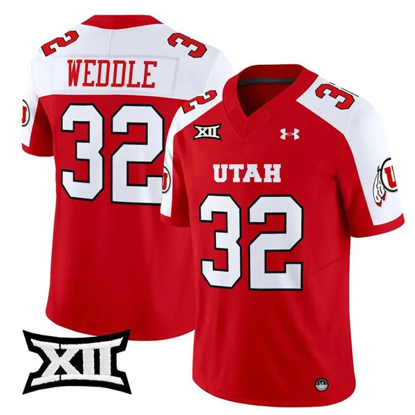 Utah Utes #32 Eric Weddle Red White Gratitude Limited Football Jersey