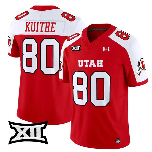 Utah Utes #80 Brant Kuithe Red White Gratitude Limited Football Jersey