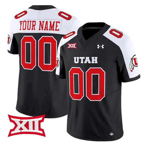 Utah Utes Custom Black White Gratitude Limited Football Jersey