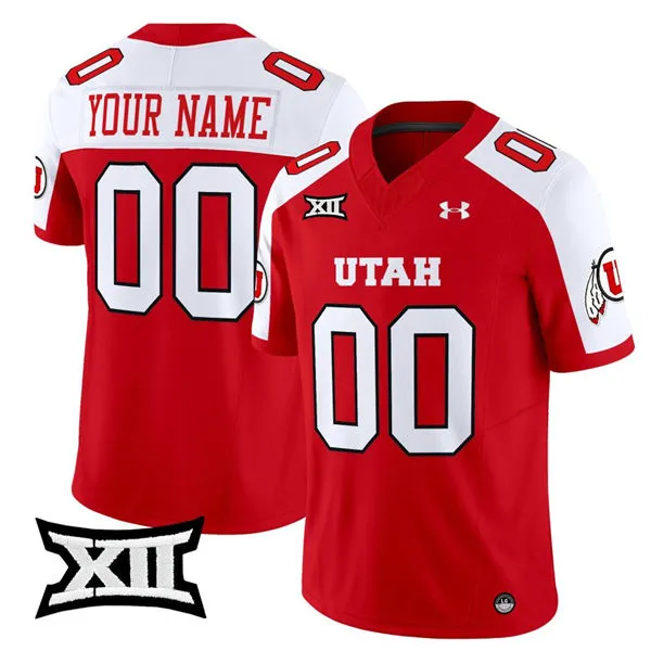 Utah Utes Custom Red White Gratitude Limited Football Jersey