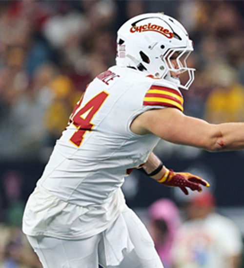 Iowa State Cyclones #84 Gabe Burkle 2025 White Red Football Game Jersey