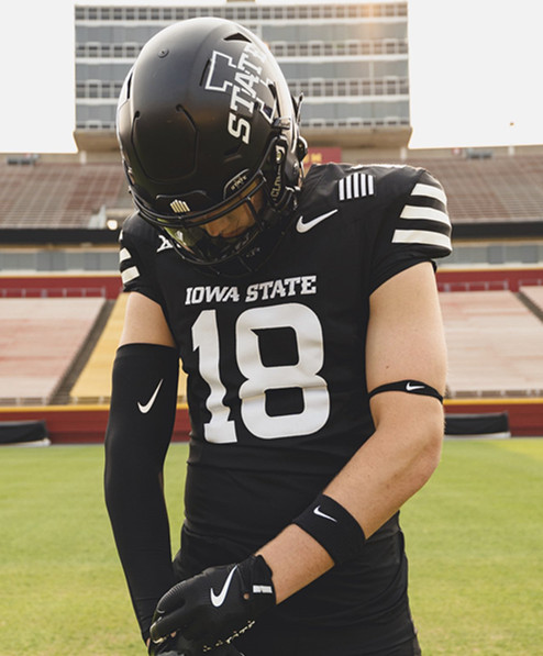 Iowa State Cyclones #18 Benjamin Brahmer 2025 Blackl Football Game Jersey