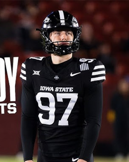 Iowa State Cyclones #97 Kyle Konrardy 2025 Blackl Football Game Jersey