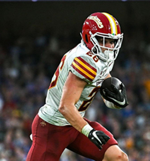 Iowa State Cyclones #26 Carson Hansen 2025 White Red Football Game Jersey