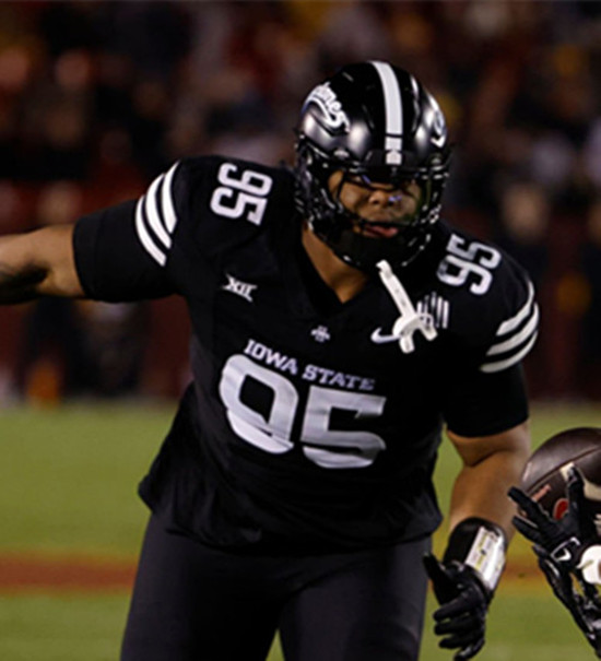 Iowa State Cyclones #95 Domonique Orange 2025 Black Football Game Jersey