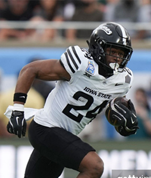 Iowa State Cyclones #24 Abu Sama III 2025 White Black Football Game Jersey