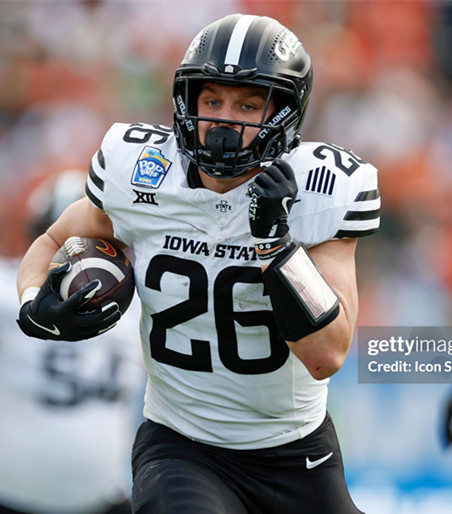 Iowa State Cyclones #26 Carson Hansen 2025 White Blackl Football Game Jersey