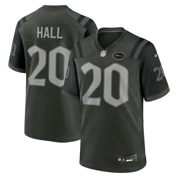 Mens New York Jets #20 Breece Hall Gotham Green 2025 Rivalries Collection Limited Jersey