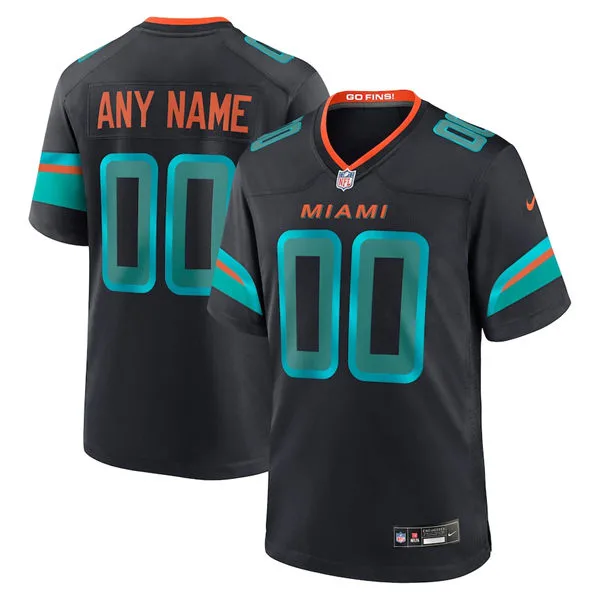 Miami Dolphins Custom Pitch Blue 2025 Rivalries Collection Limited Jersey
