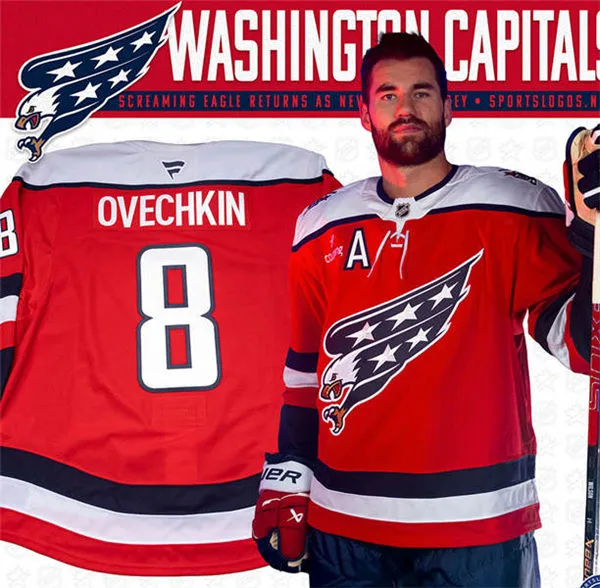 Washington Capitals Custom Red Screaming Eagle Third Jersey