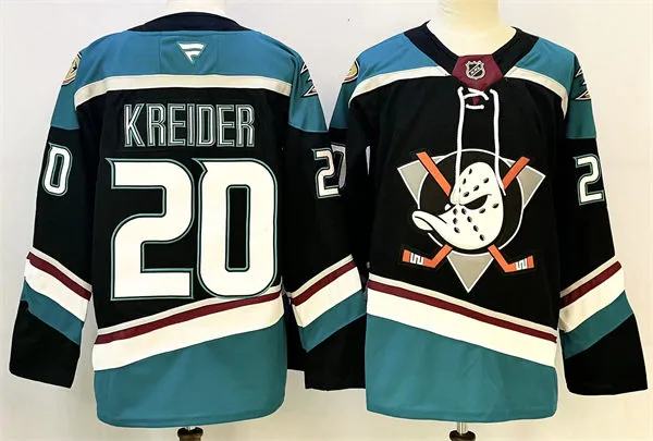 Mens Anaheim Ducks #20 Chris Kreider Fanatics Black Alternate Jersey