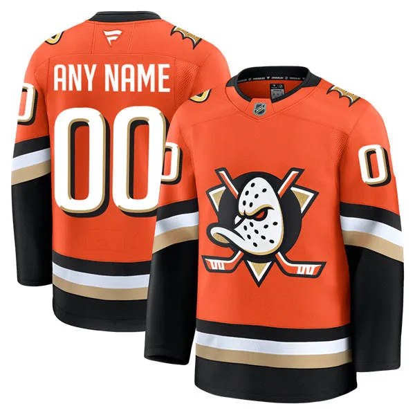 Anaheim Ducks Custom Fanatics 2025 Orange Home Jersey