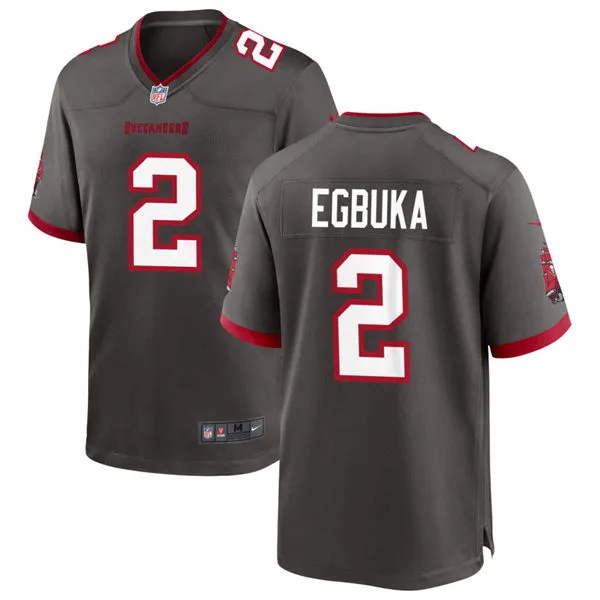Youth Tampa Bay Buccaneers #2 Emeka Egbuka Nike Pewter Alternate F.U.S.E. Vapor Limited Player Jersey