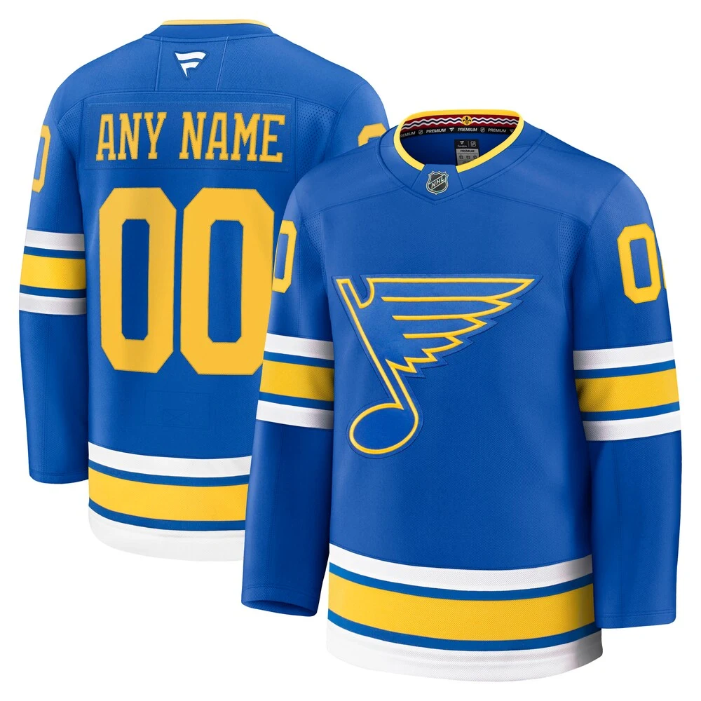 St. Louis Blues Custom Fanatics 2025 Home Blue Player Premium Jersey