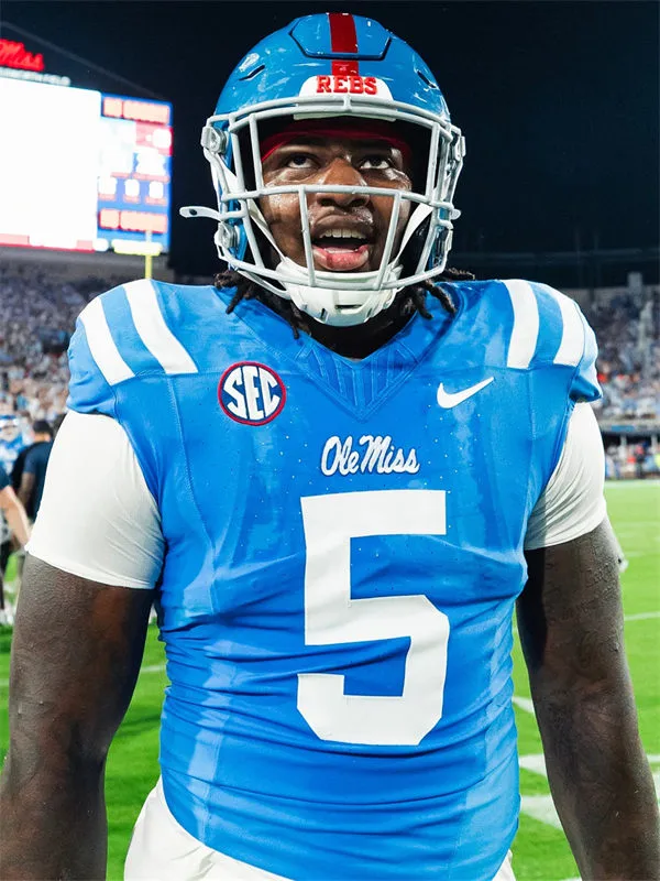 Ole Miss Rebels #5 Kam Franklin Blue College Football Game Jersey