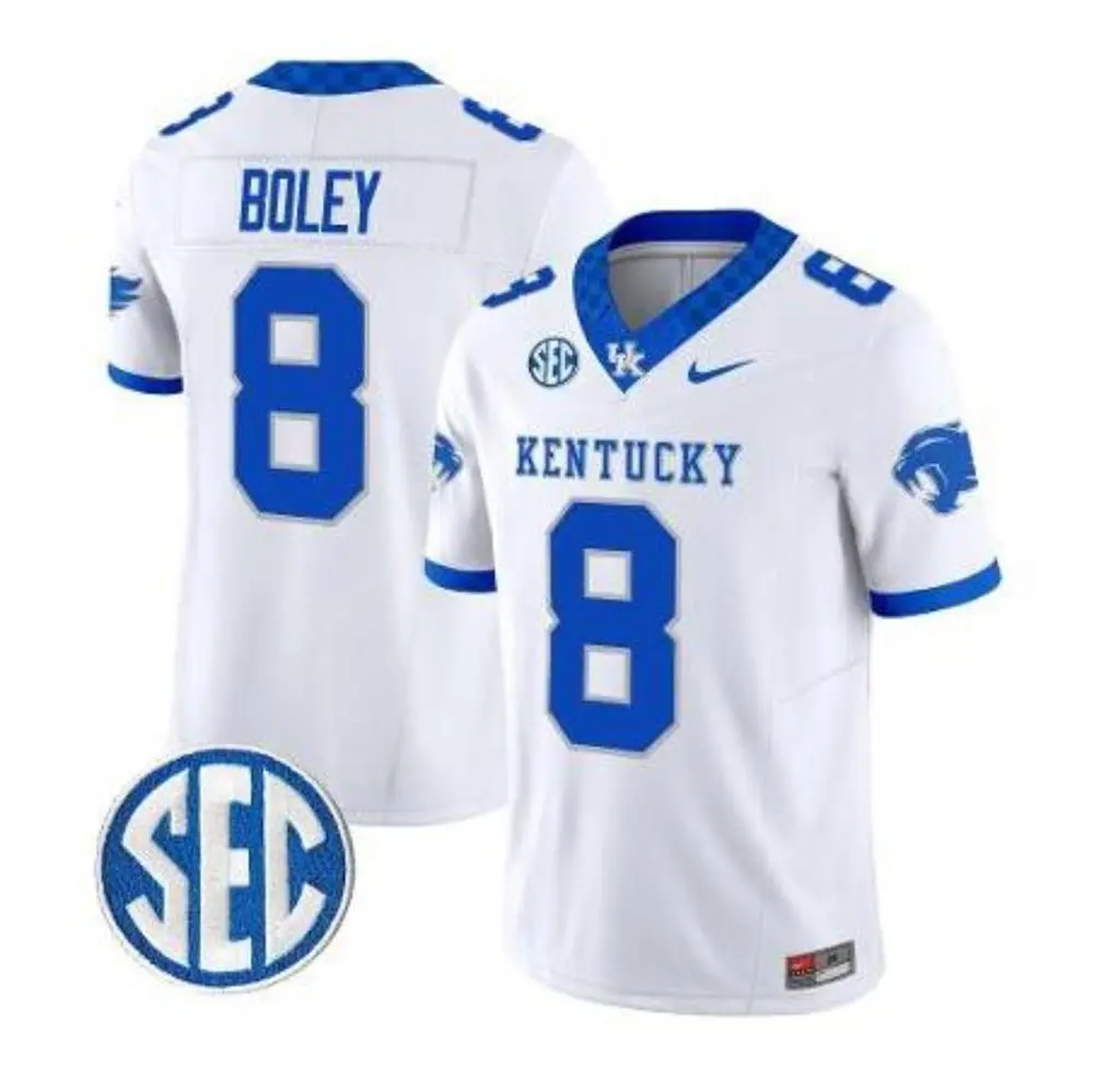 Kentucky Wildcats #8 Cutter Boley 2025 White Football Game Jersey