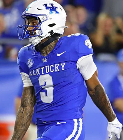 Kentucky Wildcats #3 Seth McGowan 2025 Royal Football Game Jersey