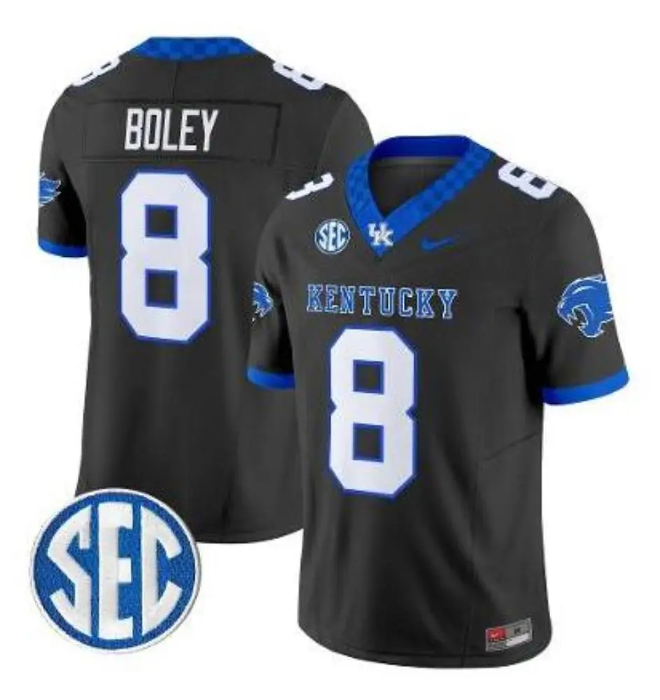Kentucky Wildcats #8 Cutter Boley 2025 Black Alternate Football Game Jersey