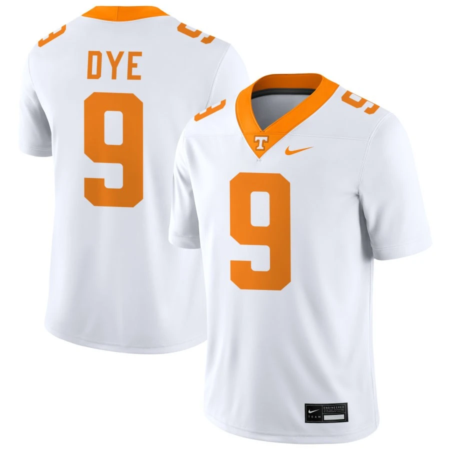 Tennessee Volunteers #9 Mariyon Dye White College Football Game Jersey