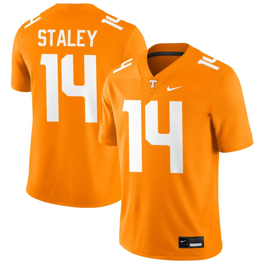 Tennessee Volunteers #14 Braylon Staley Orange College Football Game Jersey