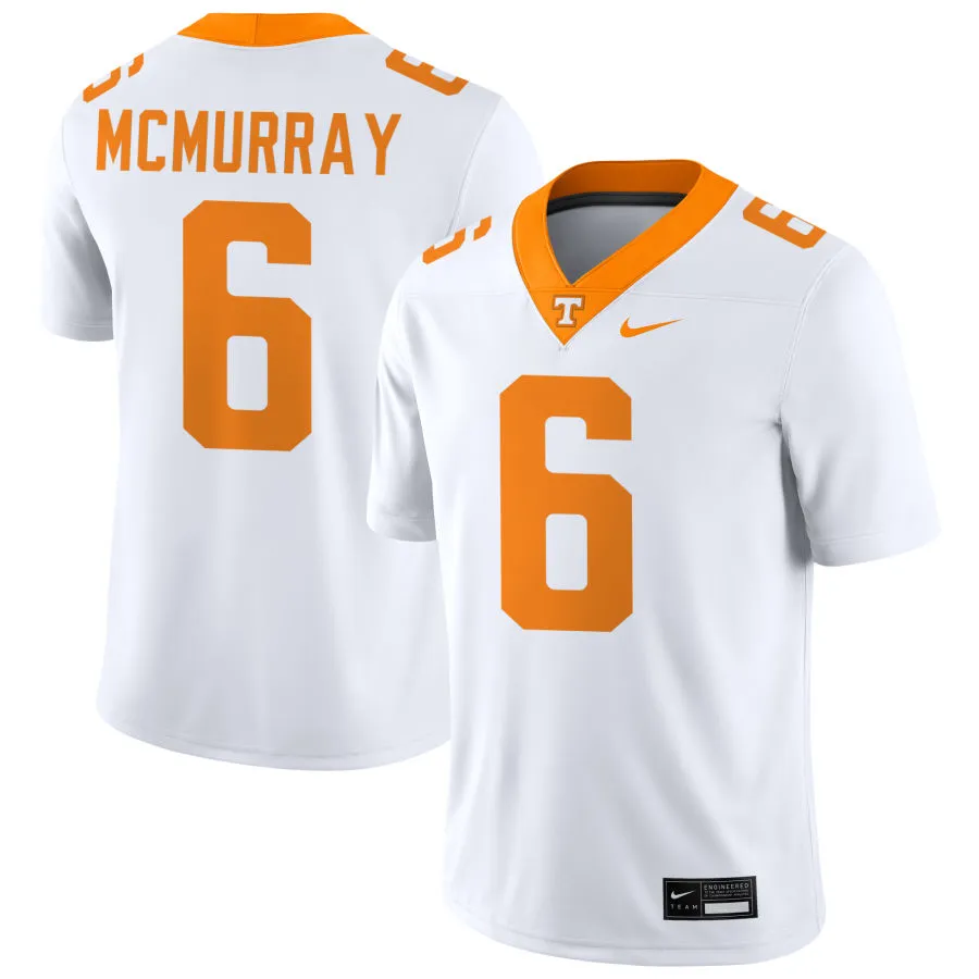 Tennessee Volunteers #6 Jalen McMurray White College Football Game Jersey