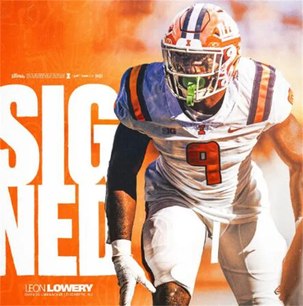 Illinois Fighting Illini #9 LEON LOWERY 2025 White Football Game Jersey