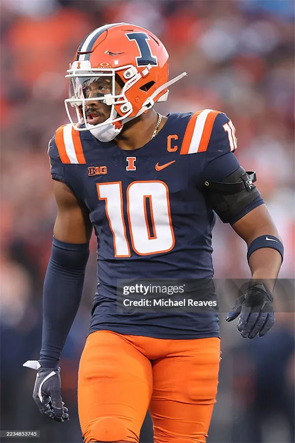 Illinois Fighting Illini #10 MILES SCOTT 2025 Navy Football Game Jersey