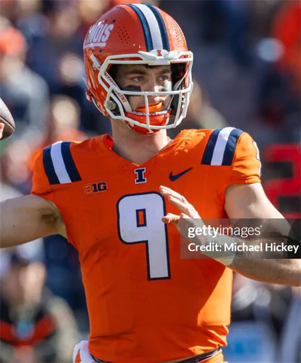 Illinois Fighting Illini #9 LEON LOWERY 2025 Orange Football Game Jersey