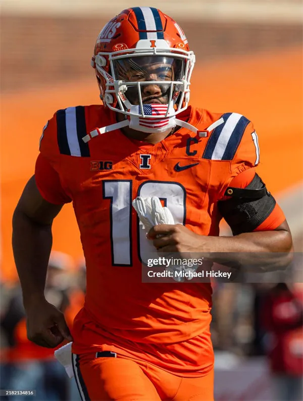 Illinois Fighting Illini #10 MILES SCOTT 2025 Orange Football Game Jersey