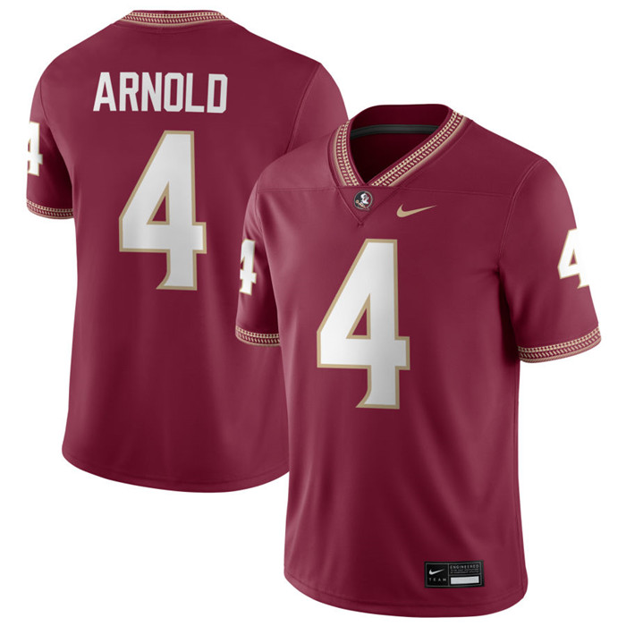 Florida State Seminoles #4 Mason Arnold Nike 2025 Gamet Football Game Jersey