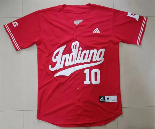 Indiana Hoosiers #10 Kyle Schwarber 2025 Crimson College Baseball Game Jersey