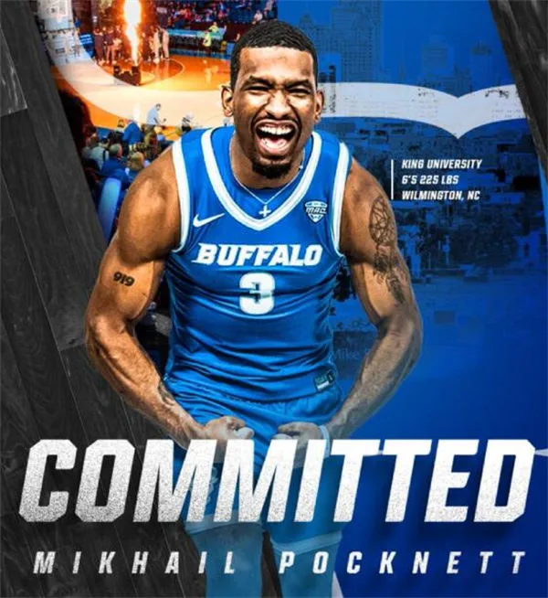 Buffalo Bulls #3 Mikhail Pocknett 2025 Blue College Basketball Game Jersey