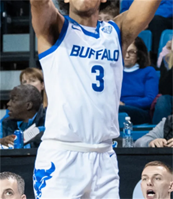 Buffalo Bulls #3 Mikhail Pocknett 2025 White College Basketball Game Jersey