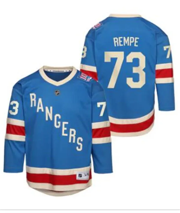 Youth New York Rangers #73 Matt Rempe 100th Anniversary Centennial Jersey