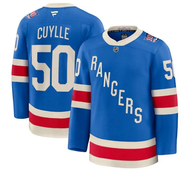 Mens New York Rangers #50 Will Cuylle Fanatics 100th Anniversary Premium Centennial Jersey