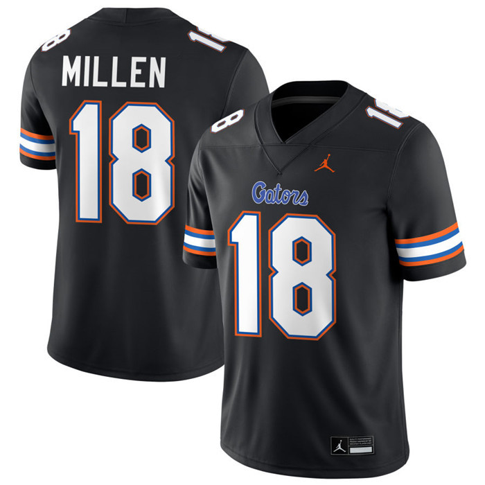Florida Gators #18 Clay Millen  Black 2025 Football Game Jersey