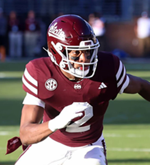 Mississippi State Bulldogs  #2 Isaac Smith  2025 Maroon Football Game Jersey