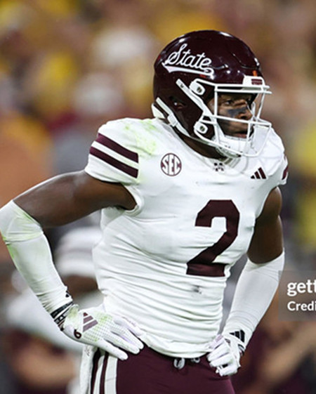 Mississippi State Bulldogs  #2 Isaac Smith  2025 White Football Game Jersey